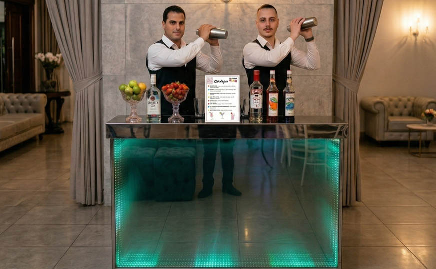 Barman animando festa de casamento